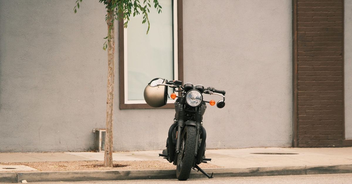 motorcycle and helmet