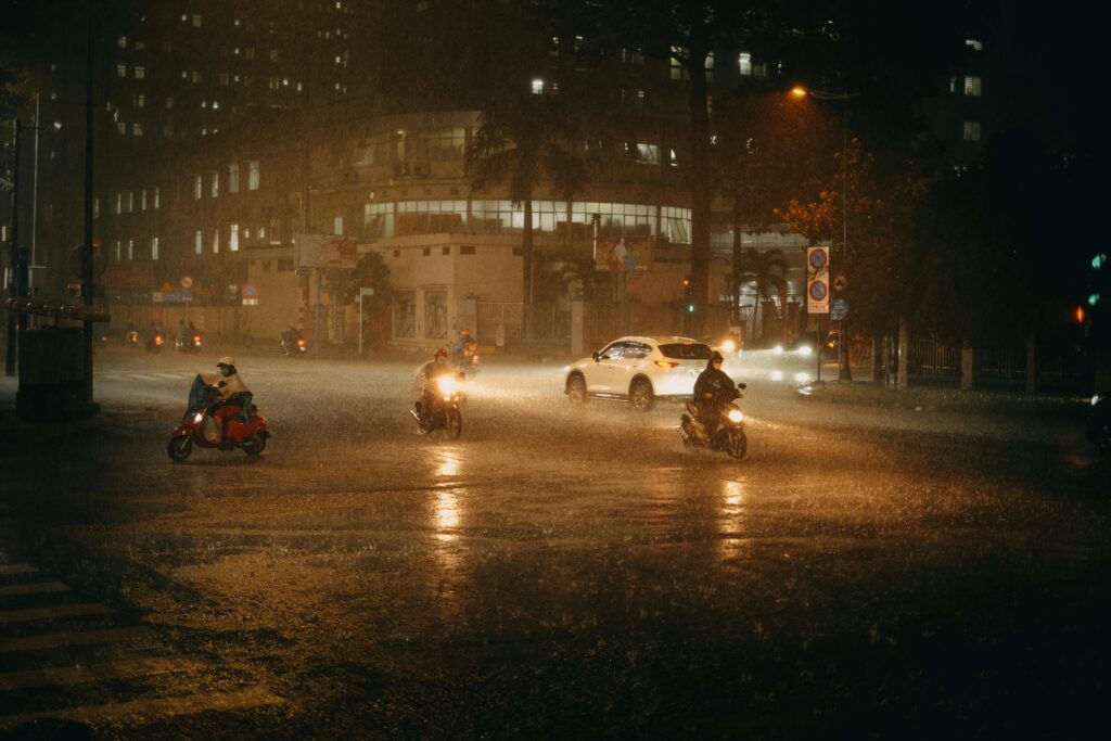 rain-ready motorcycle setup